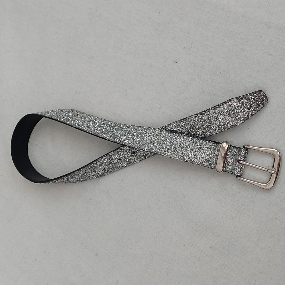 ABSOLUTELY FRESH Silver Glitter Belt NWOT